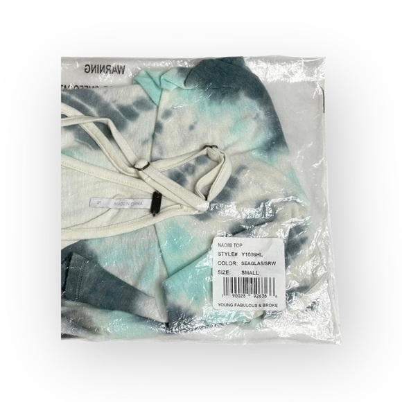 new YFB Young Fabulous & Broke ﻬஐ Naomi Plunging Cami Top ﻬஐ Seaglass Tie Dye - Picture 12 of 16